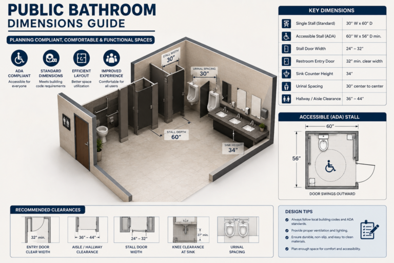 Public Bathroom & Toilet Dimensions: Standard Sizes (Inches, CM & MM)