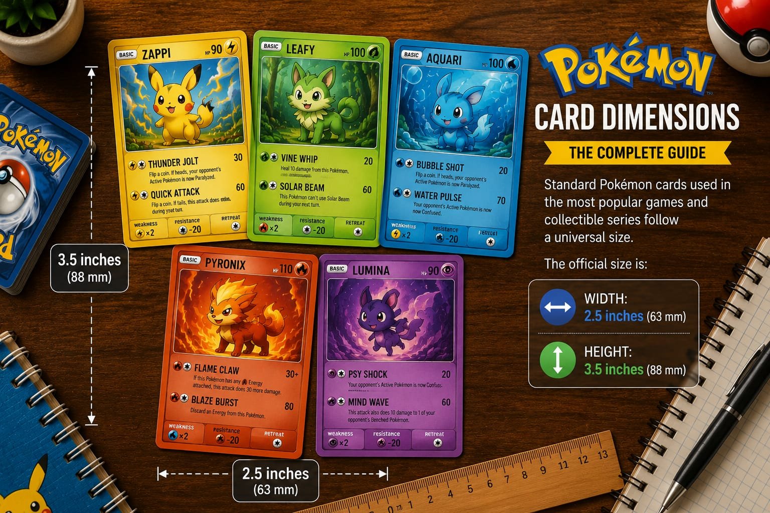 are all pokemon cards the same size - 5 Jumbo Oversize - Random Assortment - No Duplicates Pokemon Card Sizes: Heights &